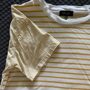 ROOLEE mustard & cream striped tee